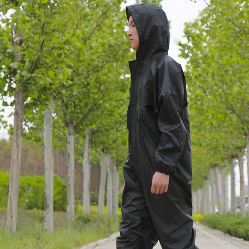 Working-Coveralls Waterproof Hooded Raincoat Overalls Anti-Oily Dust-Proof Paint Spray-Clothing Hood Protective Work-Clothes - Image 4