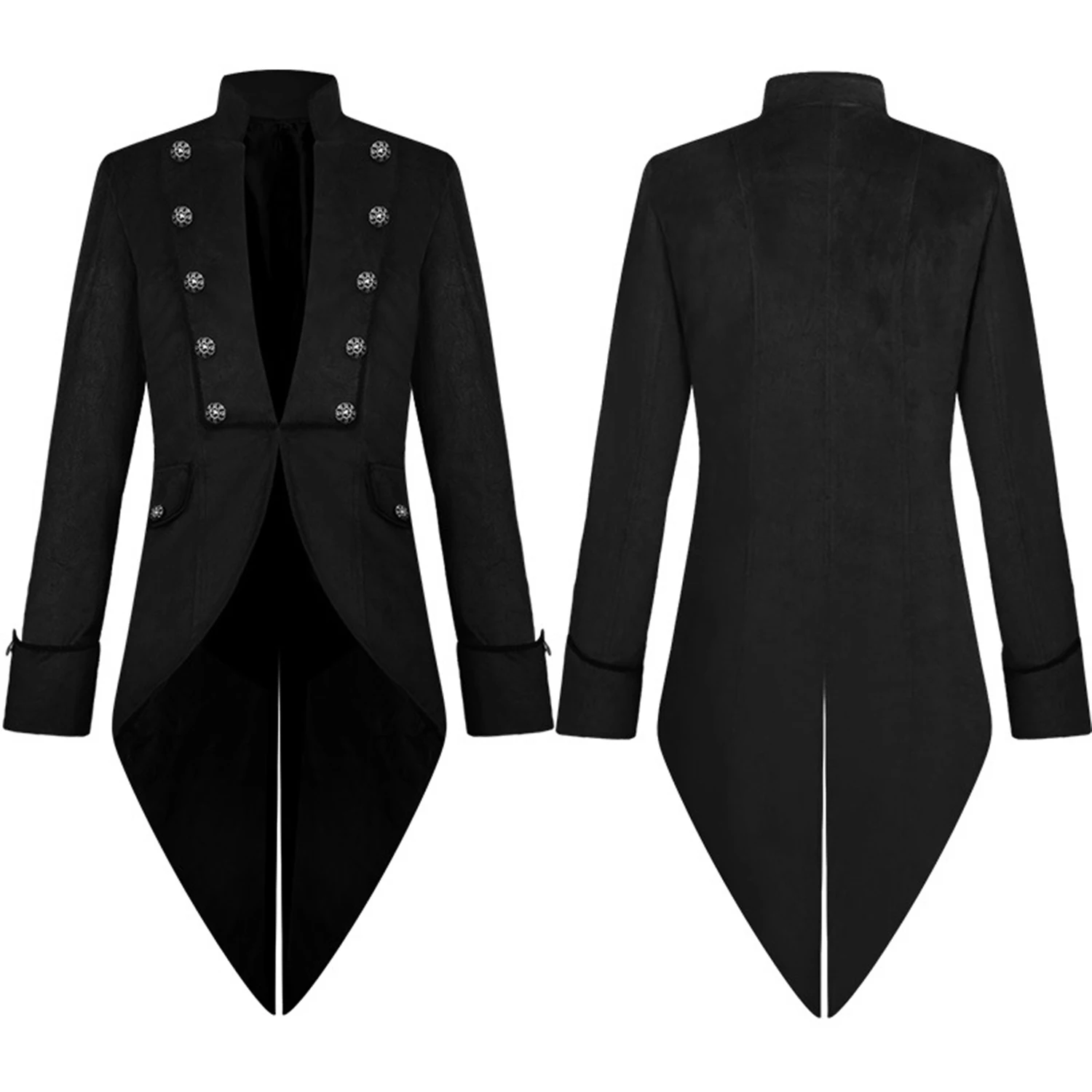 Men's Steampunk Vintage Tailcoat Jacket Gothic Victorian Frock Coat Uniform Halloween Costume - Image 5