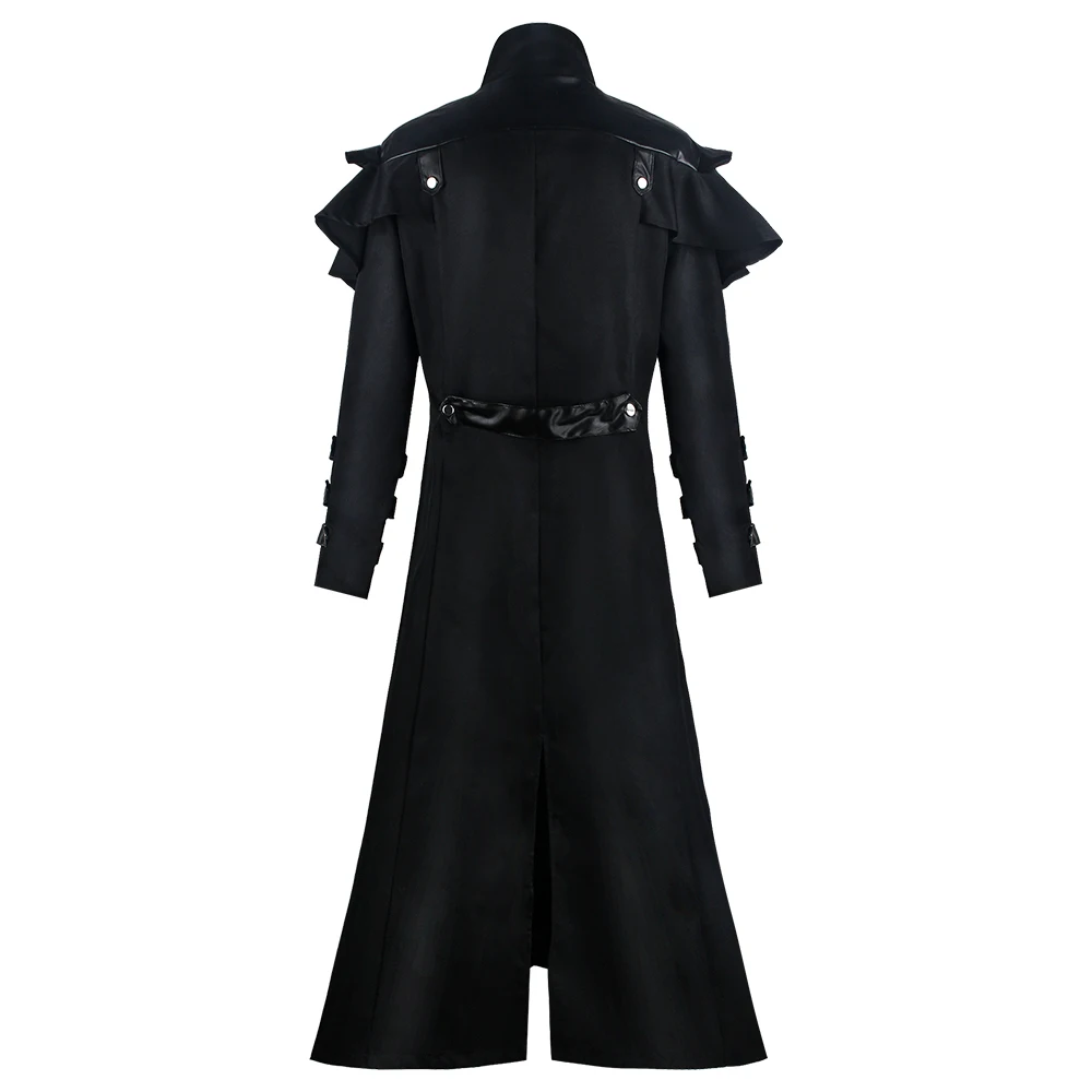 Vintage Medieval Long Trench Coat Gothic Double Breasted Jacket Men's Steampunk Overcoat Victorian Cosplay Tailcoat - Image 3