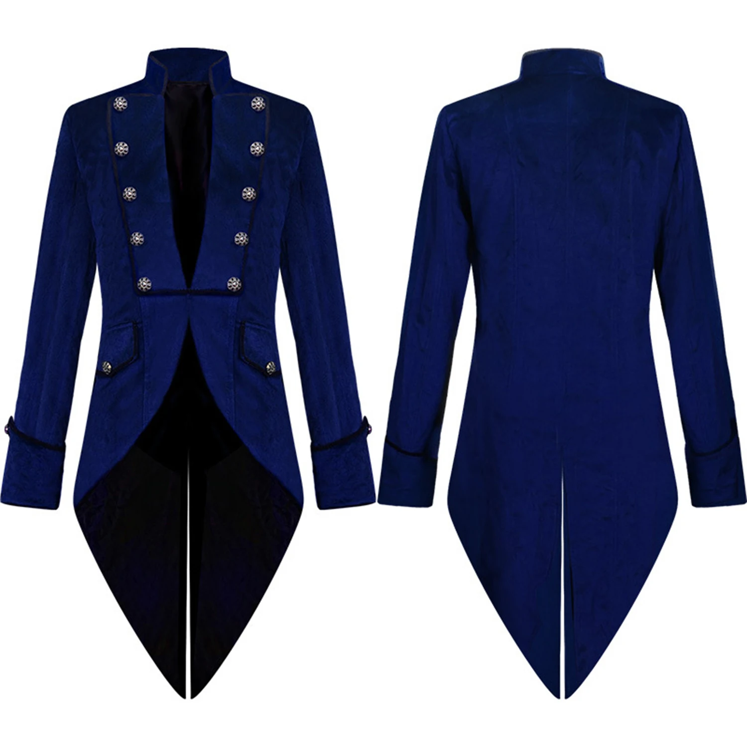 Men's Steampunk Vintage Tailcoat Jacket Gothic Victorian Frock Coat Uniform Halloween Costume - Image 6