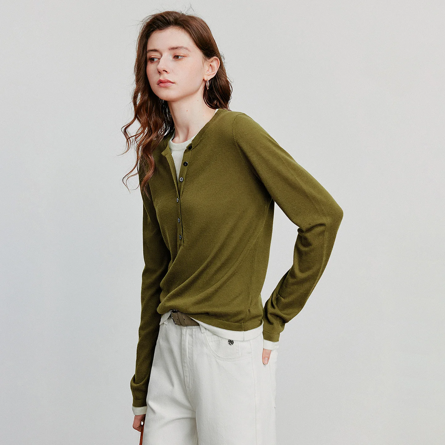 TOYOUTH Women Knitted Shirt 2025 Autumn New Retro Color Contrast Splicing Fake Two Piece Pullover Bottom Tops - Image 3