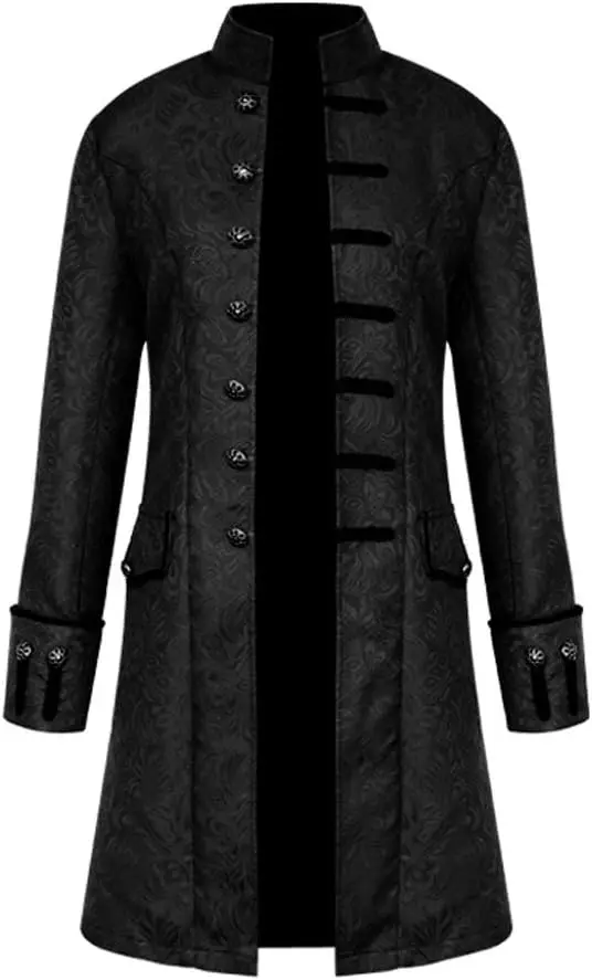 Alternative view of Mens Gothic Steampunk Frock Coat Vintage Medieval Victorian Costume Tailcoat