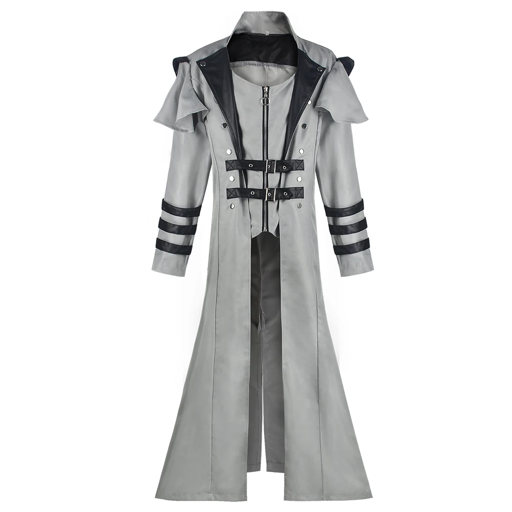 Vintage Medieval Long Trench Coat Gothic Double Breasted Jacket Men's Steampunk Overcoat Victorian Cosplay Tailcoat - Image 4